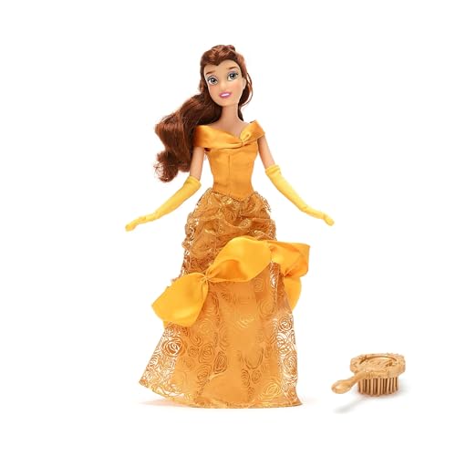 Disney Store Official Bambola Classica Belle, La Bella E La Bestia, 29 Cm, Bambolanodabile Con Uno Splendido Vestito Giallo; Spazzola Giocattolo Inclu