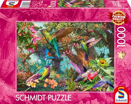 Schmidt Spiele 58869 Gioco Di Colori Dei Colibrì, Puzzle Da 1000 Pezzi, Multicolore