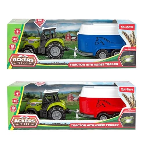 Ackers Ville Trattore E Rimorchio Con Luci E Suoni, 10 Cm