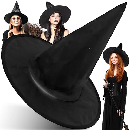 Retoo Cappello Da Strega Da Donna, Grande, Nero, Per Halloween, Da Strega, Da Uomo, Da Strega, Da Cosplay, A Tesa Larga, Accessorio Per Il Vostro Cost