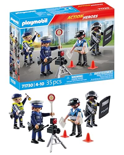 Playmobil | Action Heroes | Set Personaggi Della Polizia | Personaggi Giocattolo | Personaggi Polizia | Giocattoli Per Bambini Dai 4 Anni In Su | 7173