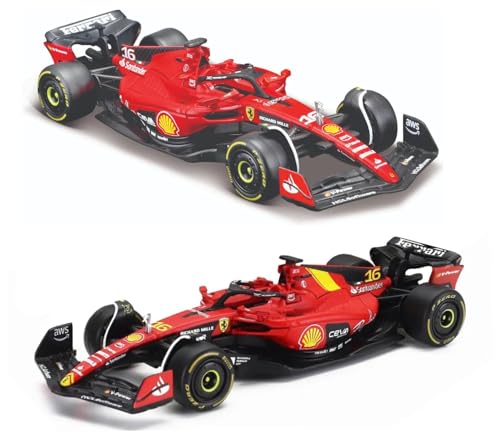 Burago Ferrari Sf-23 Set 2 Modellini Auto Formula 1 Charles Leclerc, Scala 1/43 Miniature Da Collezione F1 Per Collezionisti, +3 Anni (18-36839)