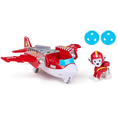 Paw Patrol Air Rescue, Aereo Di Soccorso Dei Pompieri Con Personaggio Di Marshall, Con Lanciatore E 2 Proiettili, Giocattoli Per Bambini E Bambine Dai