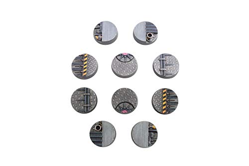 War World Gaming 10 X Basette Rotonde Per Miniature Invasione Aliena Fantascienza (25Mm) – 28Mm Wargame Fantasy Modello Terrain Figure Guerra Modellis