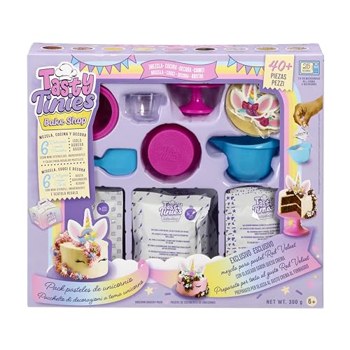 Tasty Tinies -Torta Di Compleanno Unicorno - Kit Di Cottura Fai Da Te Per Bambini Dai 6 Anni In Su - 6 Impasti Per Torte + Pacchetti Di Glassa + Zucch