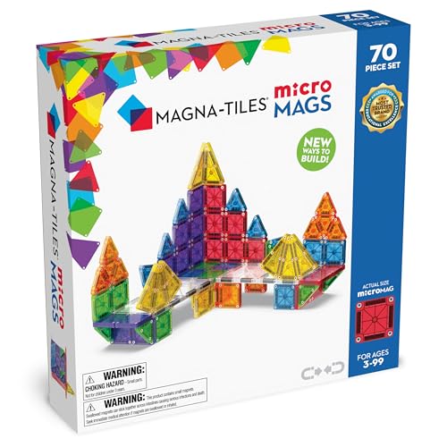 Magna-Tiles Micromags - Set Di 70 Costruzioni Magnetiche Deluxe, Il Marchio Originale Per Costruzioni Magnetiche