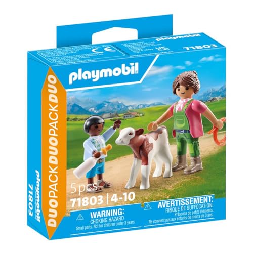 Duo Fermiere Et Enfant + Veau Playmobil Pll71803