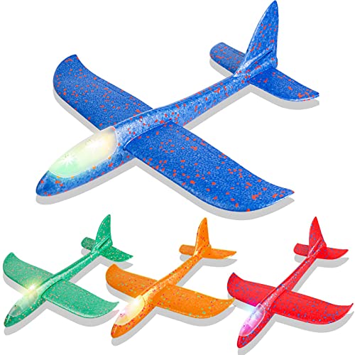 Joygogo 4 Volantini In Polistirolo Da 44 Cm, Con Luci A Led, Grandi Volantini, Modello Aliante, Giocattolo Per Bambini, Regalo Per Ragazzi
