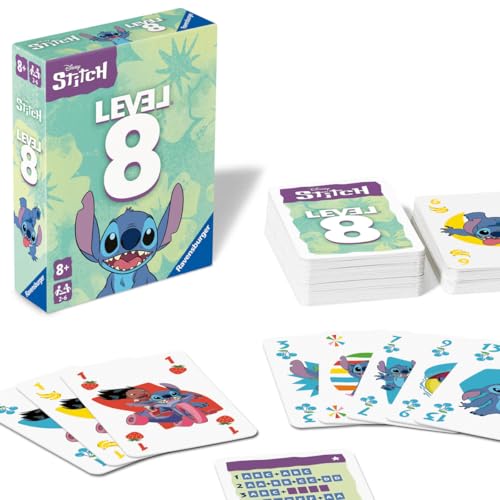 Ravensburger - Disney Stitch, Level 8, Gioco Di Carte Per Tutta La Famiglia, 2-6 Giocatori, Idea Regalo Per Bambini E Ragazzi 8+ Anni, Edizione In Ita