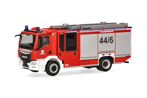 Herpa Camion Man Tgm Cc Z-Cab Bundeswehr/Feuerwehr, Miniatura In Scala 1:87, Pezzo Da Collezione, Made In Germany, Plastica