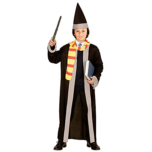 W Widmann Milano Party Fashion, Costume Da Mago Per Bambini, Elegante Mantello Nero, Sciarpa A Righe, Accessori Inclusi, Stimola La Fantasia, Altezza