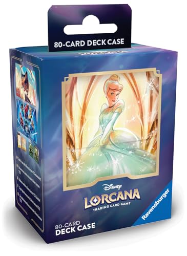 Ravensburger - Disney Lorcana Tcg: Scatola Per Mazzo Cenerentola | Capacità Fino A 80 Carte Inbustate | Protezione E Organizzazione Per Carte Da Colle