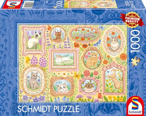 Schmidt Spiele 59792 Gatti Nobili In Fiore, Puzzle Da 1000 Pezzi, Multicolore