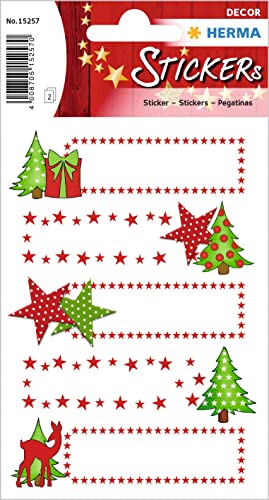 Herma Adesivi Natalizi Decorati Con Stelle E Tanze, Decorati