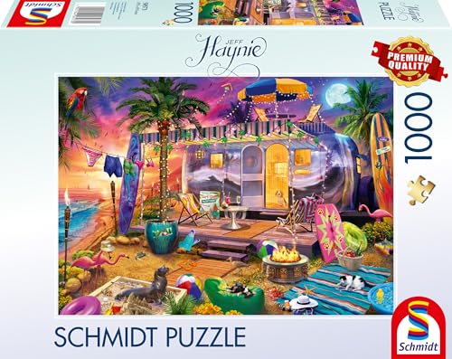 Schmidt Spiele 58573 Jeff Haynie, Con La Roulotte Al Mare, Puzzle Da 1000 Pezzi, Multicolore