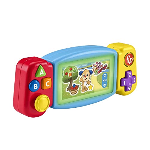 Fisher-Price Console Gira E Impara, Videogioco Finto Per Bambini Ai Primi Passi, Con Luci, Suoni E Canzoni Educative, Edizione: Czech; Inglese, Uk; Un