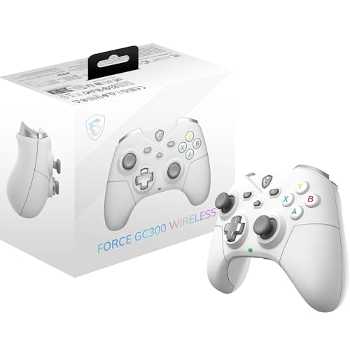 Msi Force Gc300 Wireless White Gamepad Per Pc - 2.4 Ghz, Bluetooth, Usb Type-C A A - Cablato/Wireless, Batteria Agli Ioni Di Litio 600 Mah (20 Ore), D