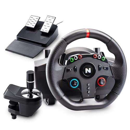 Nitho Drive Pro One Volante Con Pedali E Cambio Separato, Volante Da Gioco A 270 Gradi Per Pc, Ps4, Xbox One, Xbox Series X|S, Zero Dead Zone Volante