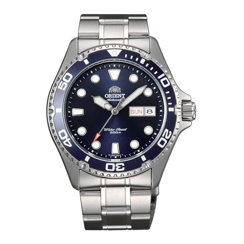 Orient Sports Mako 2 & Ray 2 - Orologio Da Uomo Automatico A Carica Manuale Impermeabile Bracciale E Cassa In Acciaio Metallizzato Quadrante Blu - Taa
