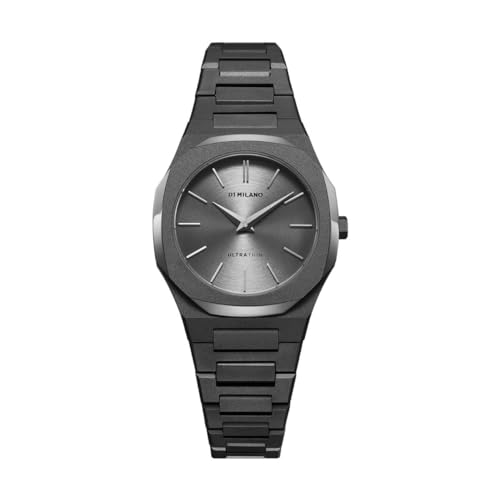 D1 Milano Utbl32 - Orologio Analogico Da Donna In Acciaio Inox, Quadrante Grigio, Cinturino Nero, Grigio Scuro, Classico, Grigio Scuro, Classico