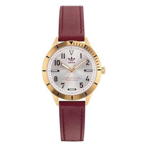 Adidas Maroon Eco-Leather Strap Watch (Model: Aofh225702I)