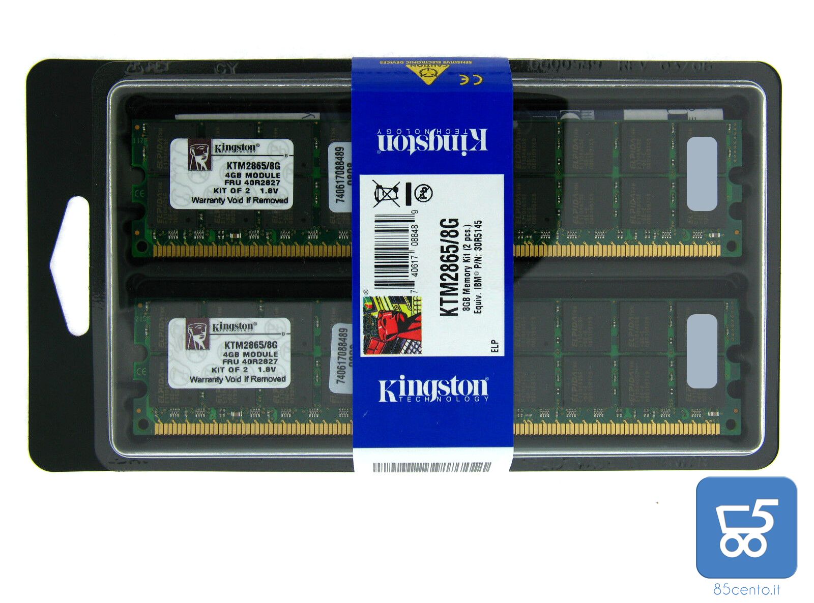 Ram per server ktm2865/8g 8 gb (2x4 gb) pc2-3200 ddr2-400 240 pin