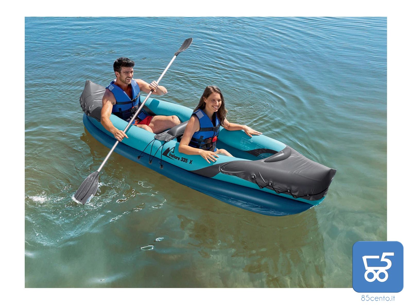 Kayak gonfiabile crivit 5 camere d'aria per 2 persone sedile anteriore e posteriore - ex demo