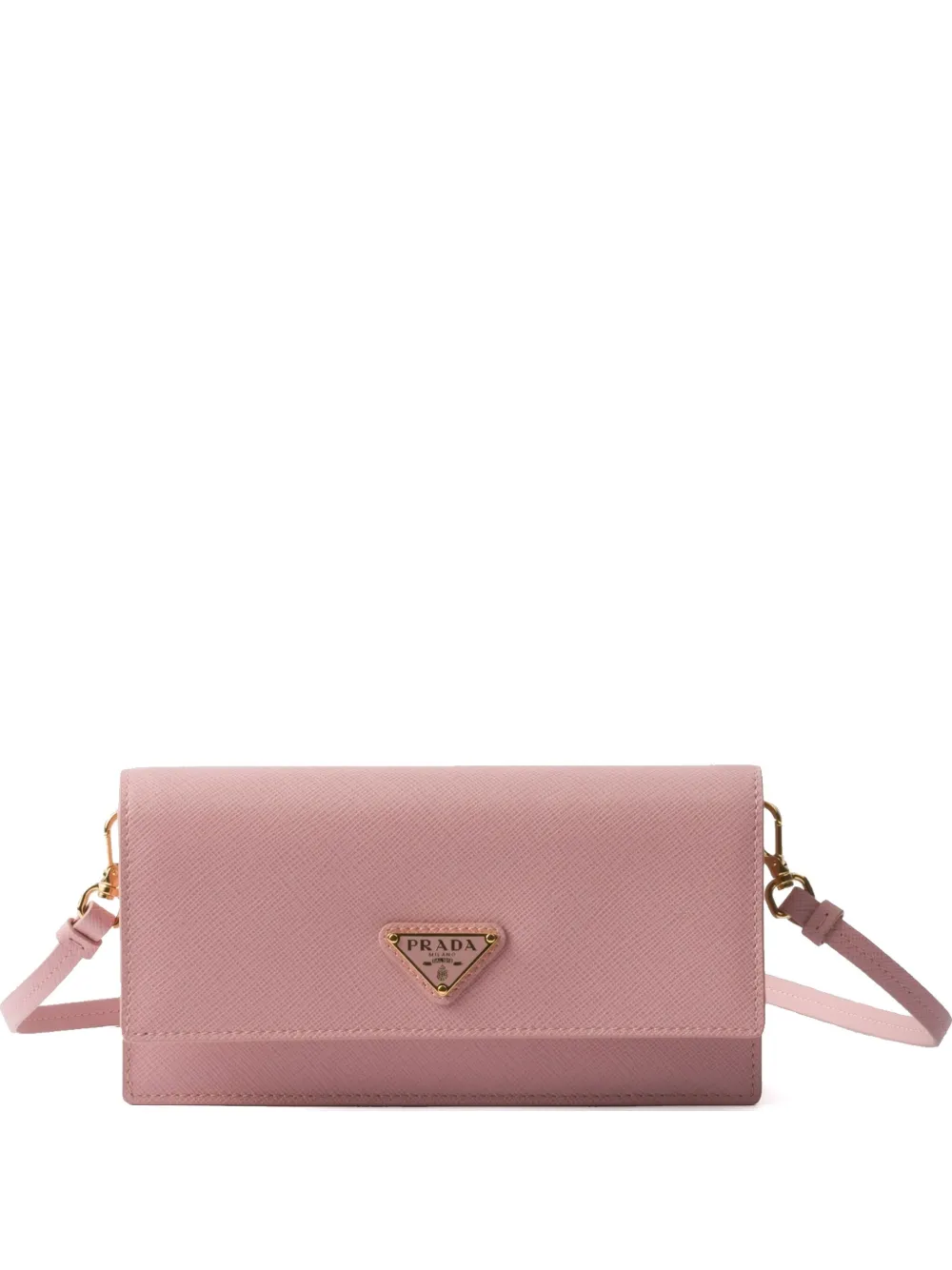 Prada enamel triangle logo mini-bag - Rosa