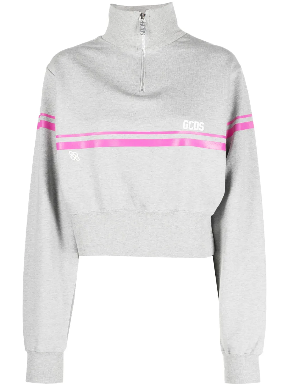 GCDS Felpa con mezza zip - Grigio