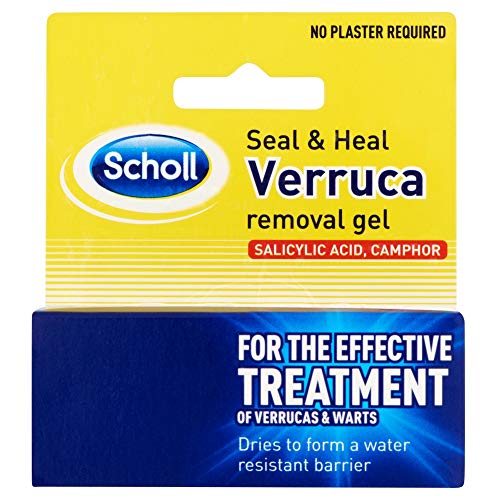 Scholl Seal & Heal Verruca Removal Gel, 10Ml - Salicylic Acid & Camphor Treatment For Verrucas, Corns, Warts, & Calluses, No Plaster Required