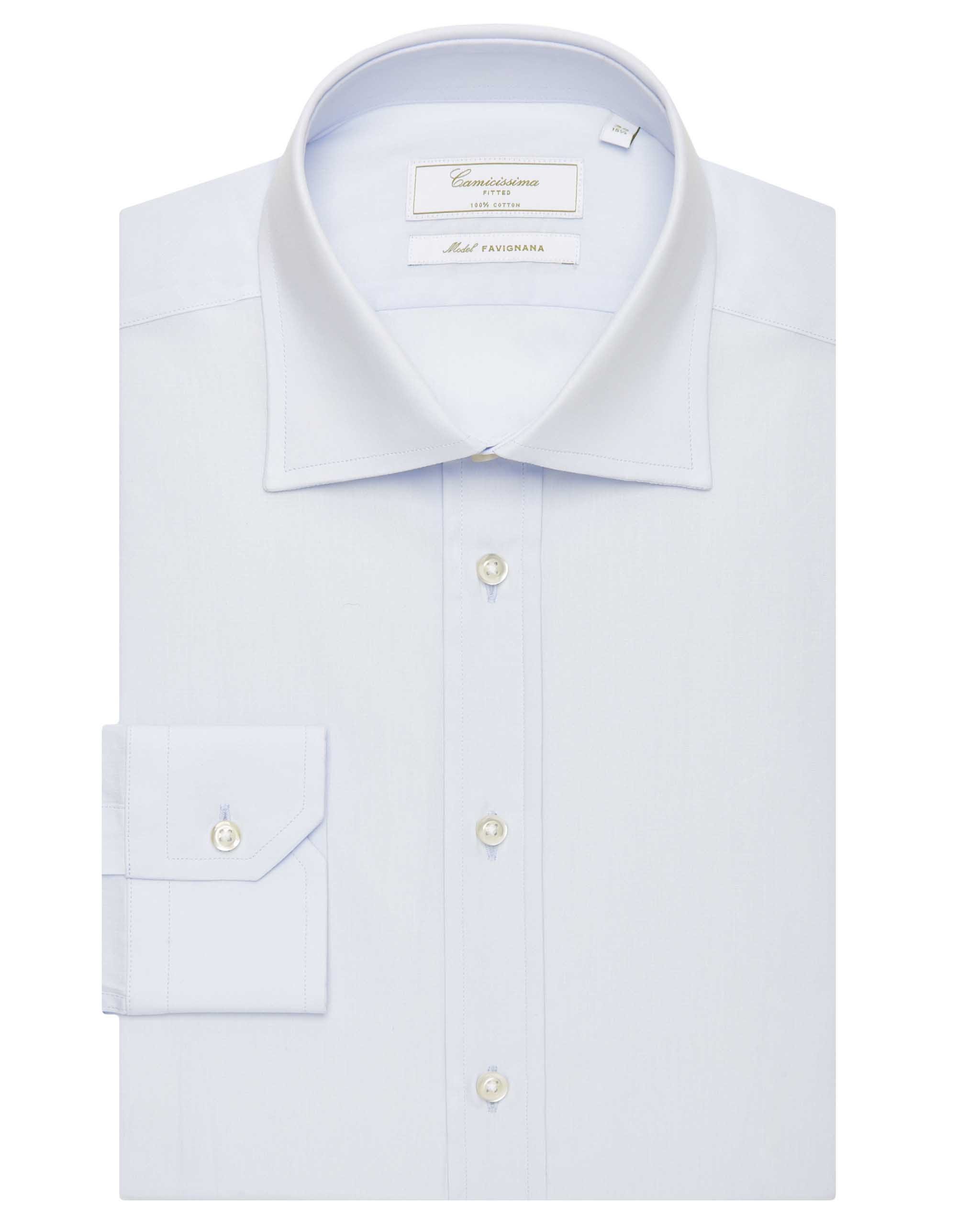 Camicia permanent azzurra fitted favignana favignana francese