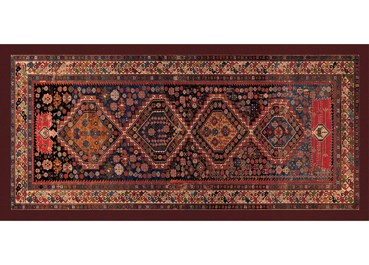 Tappeto antiscivolo stampa digitale linea emozioni d'oriente dis. shirvan oro - 74x246 - oro