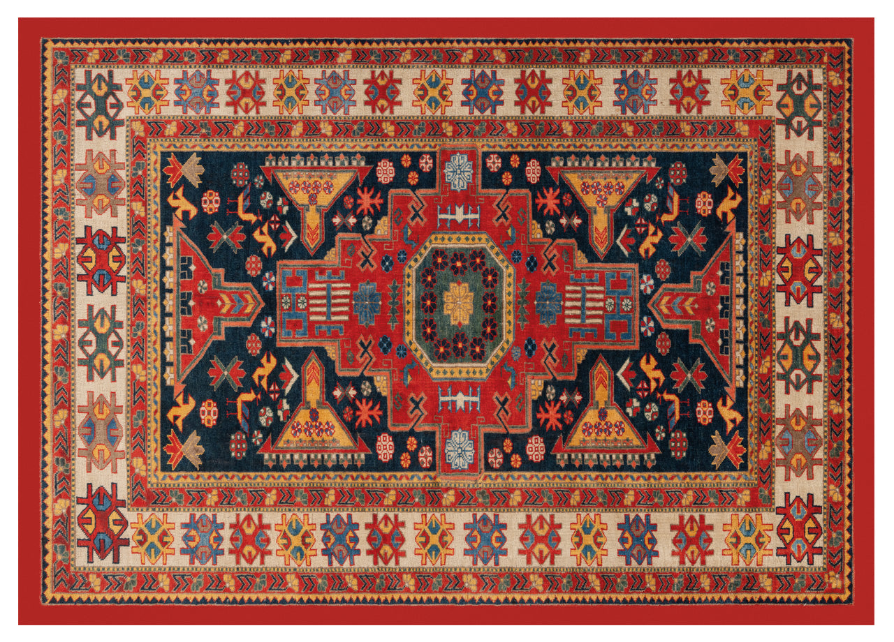 Tappeto antiscivolo stampa digitale linea emozioni d'oriente shirvan arancio - 154x219 - arancio
