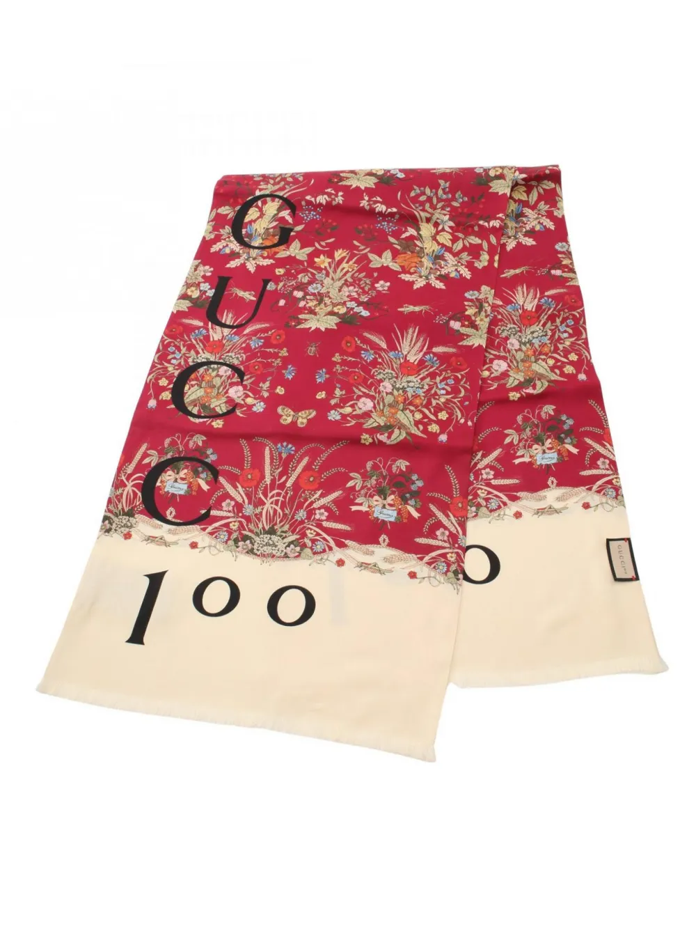 Gucci Pre-Owned 2010s Stall floral 100th anniversary scarf - Rosso