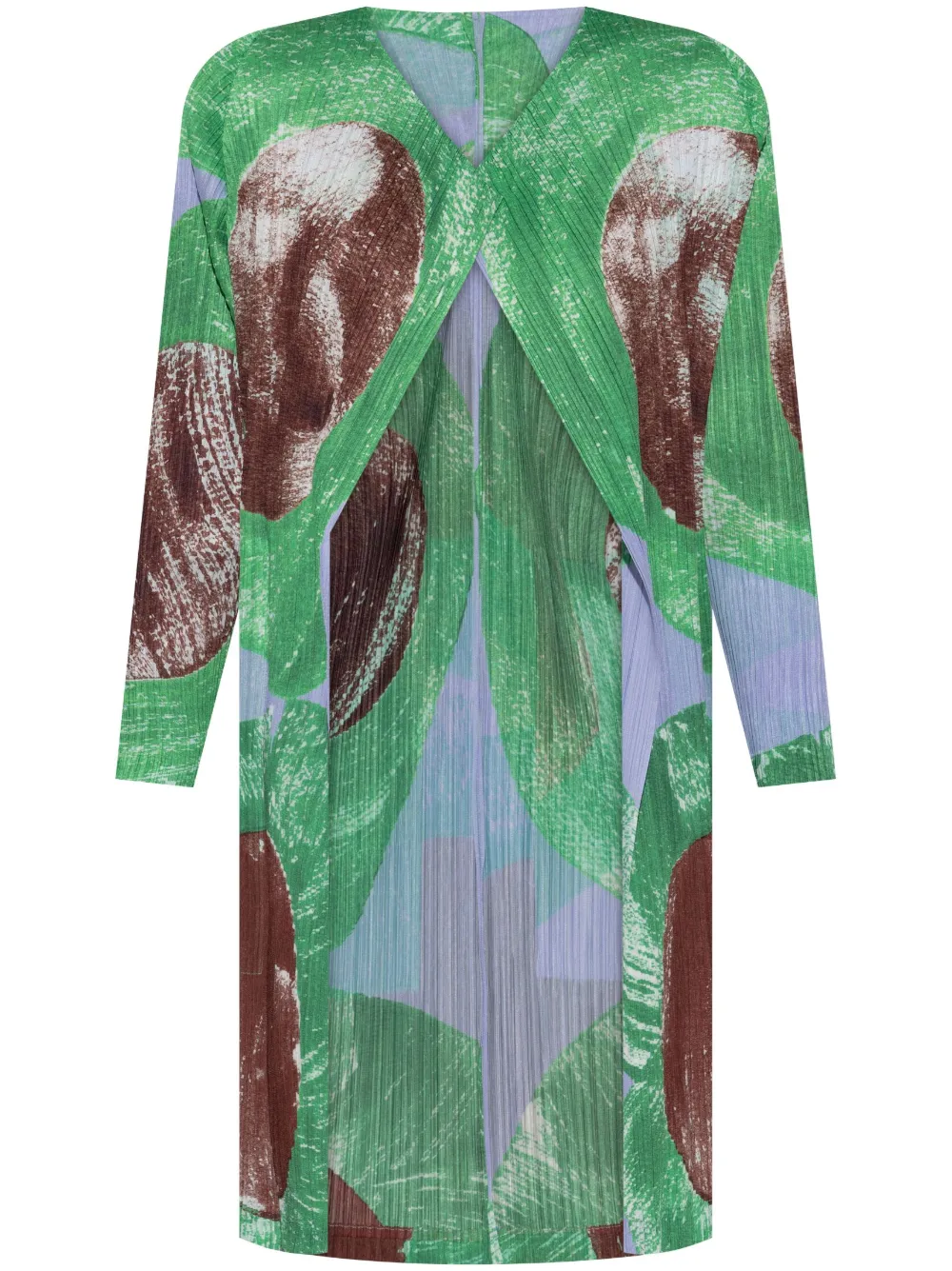 Pleats Please Issey Miyake pleated coat - Marrone