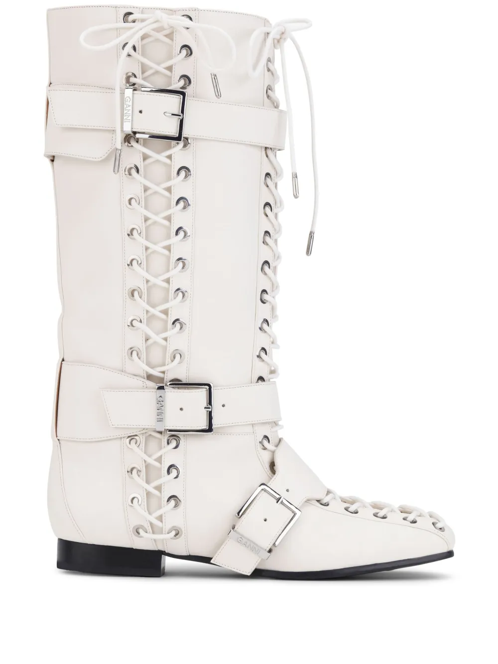 GANNI lace-up boots - Bianco