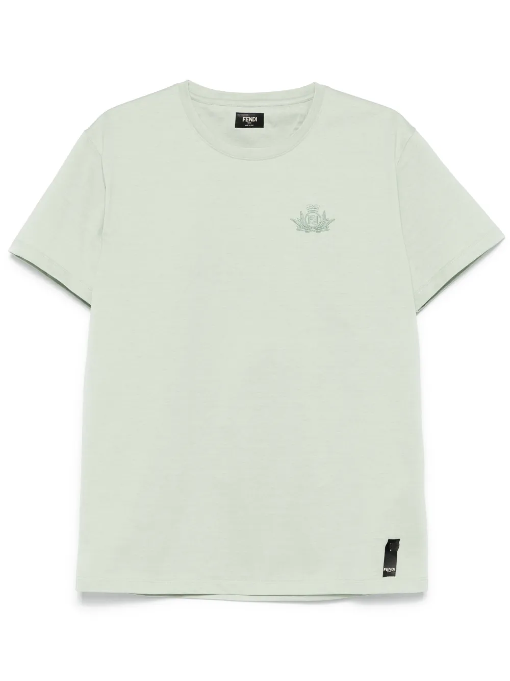 FENDI T-shirt con logo ricamato - Verde