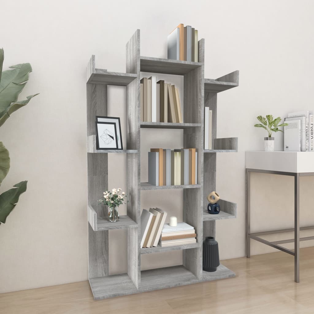 Libreria grigio sonoma 86x25,5x140 cm in legno multistrato cod mxl 10007