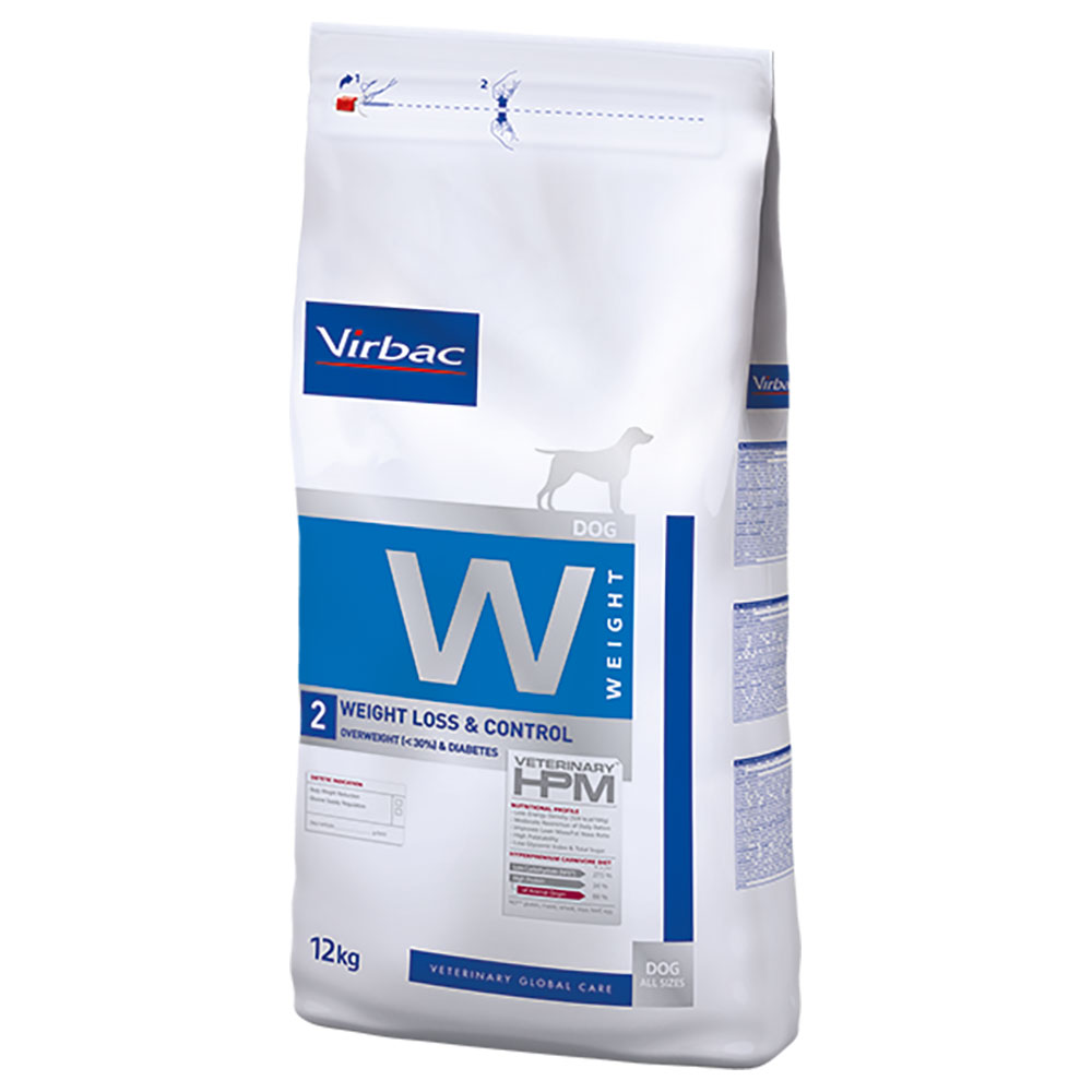 Virbac Veterinary HPM Dog Weight Loss & Control W2 Crocchette per cani - 12 kg
