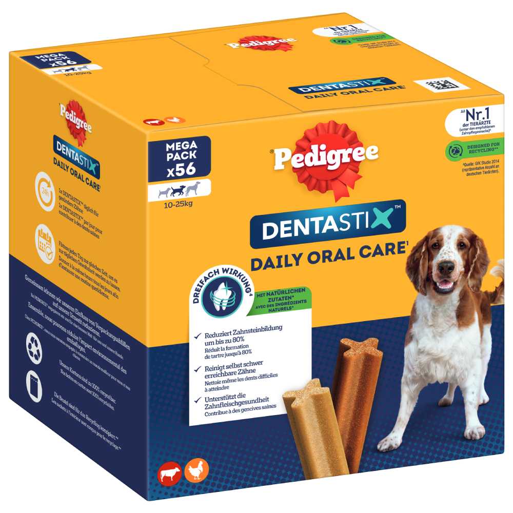 Pedigree Dentastix Snack per cani di tg. media (10-25 kg) - 56 pz
