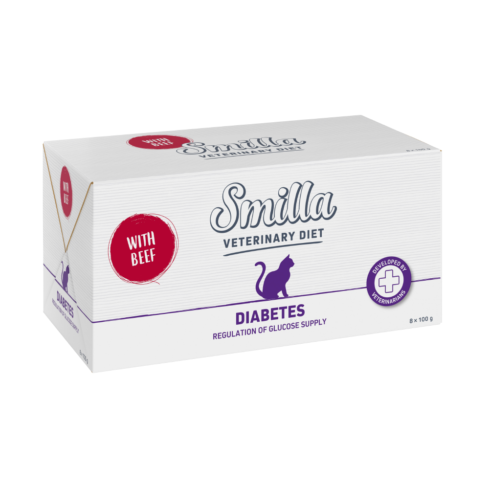 Smilla Veterinary Diet Diabetes Manzo umido per gatto - 8 x 100 g