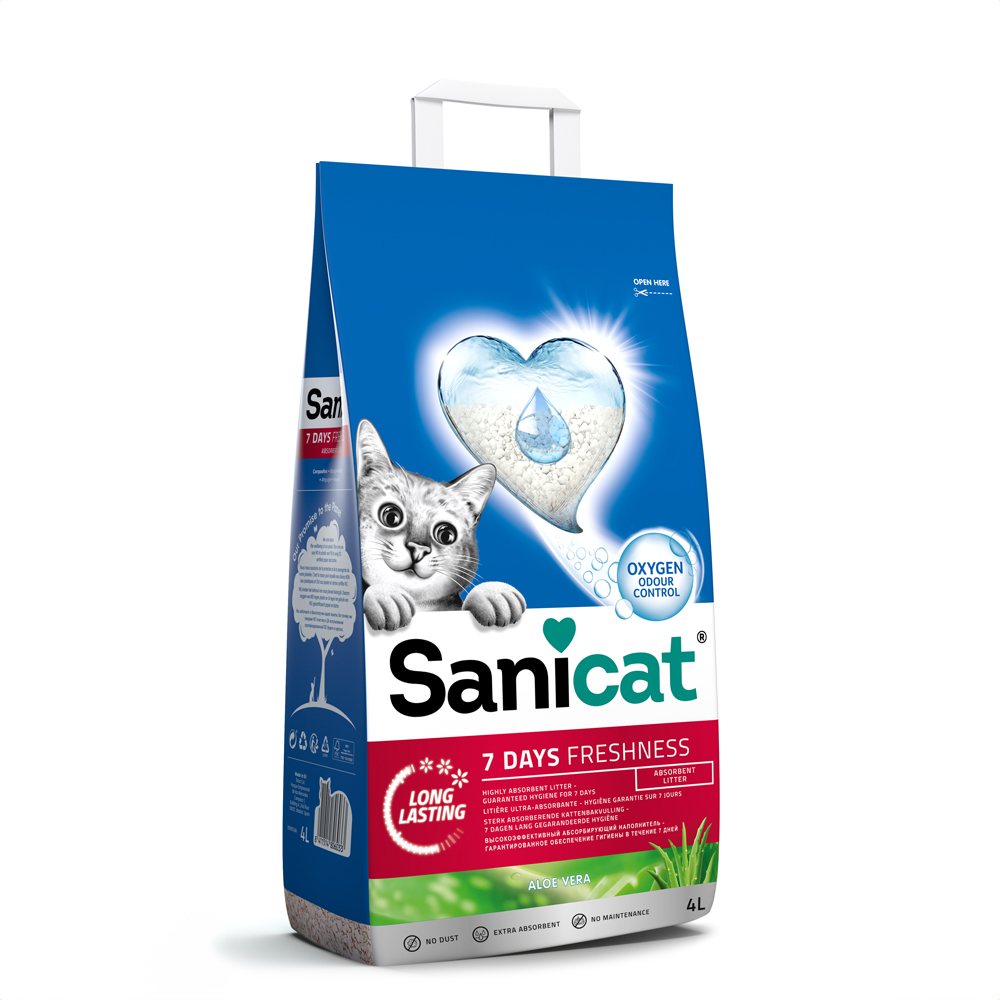 Lettiera Sanicat 7 Days Aloe Vera - 4 L (ca. 2,8 kg)