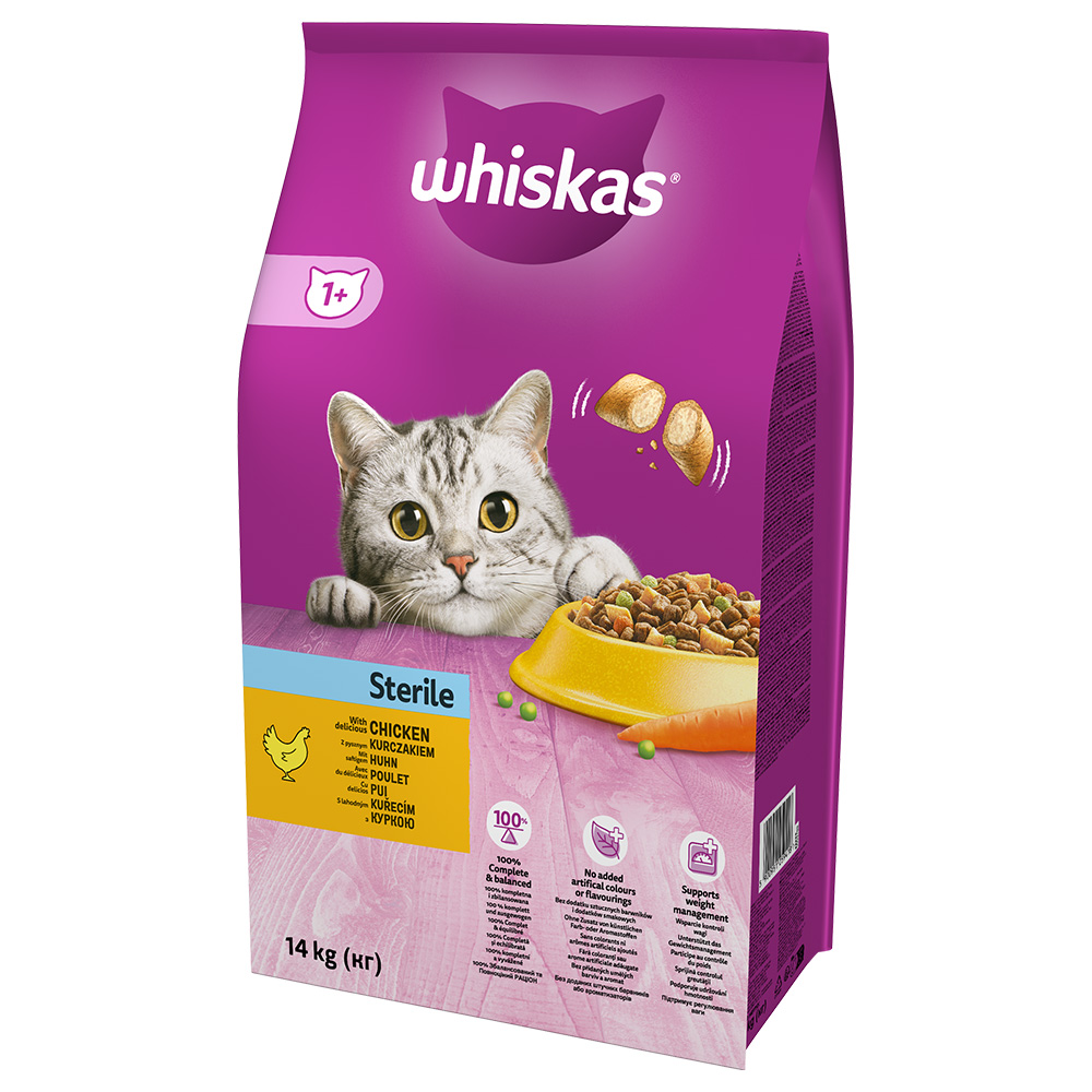 Whiskas 1+ Sterile Pollo Crocchette per gatti - 14 kg