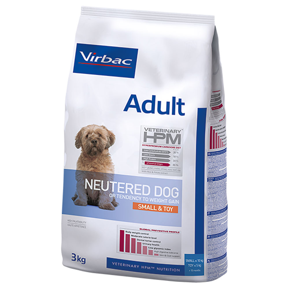 Virbac Veterinary HPM Adult Dog Neutered Small & Toy Crocchette per cane - 3 kg