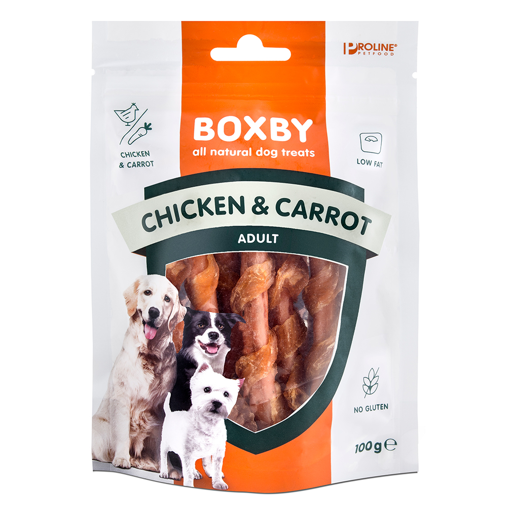 Boxby Pollo & Carote Snack per cani - 100 g