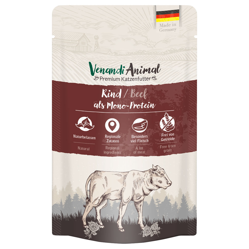 Venandi Animal Monoprotein 12 x 125 g umido gatto - Manzo
