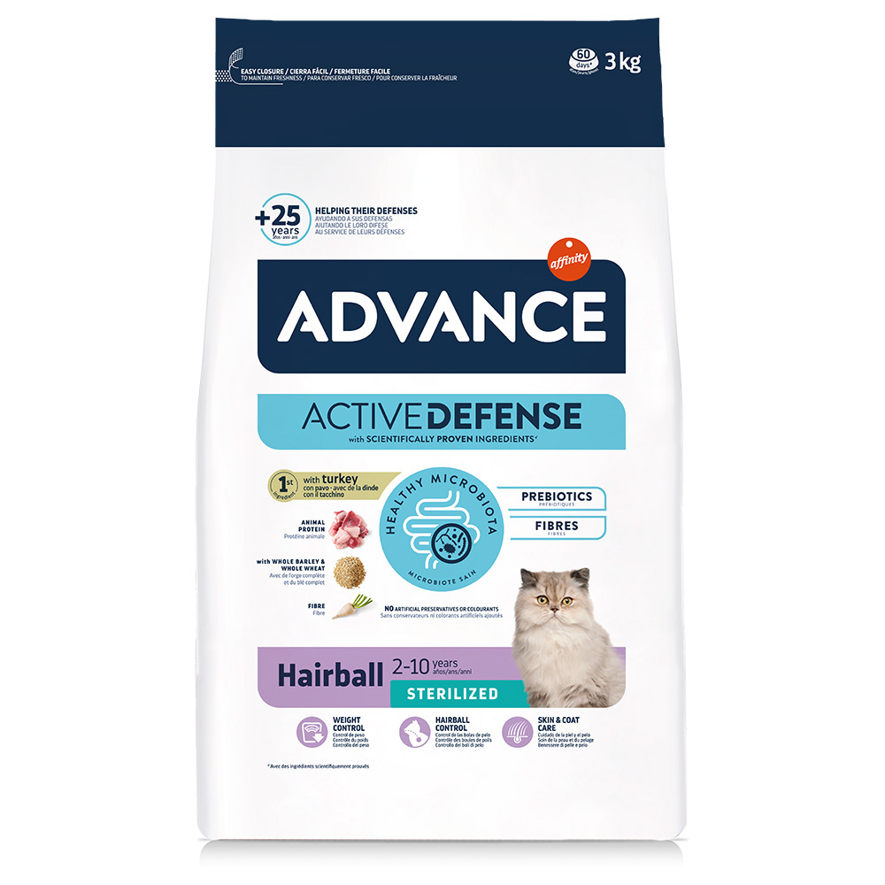 Advance Sterilized Hairball Crocchette per gatto - 3 kg