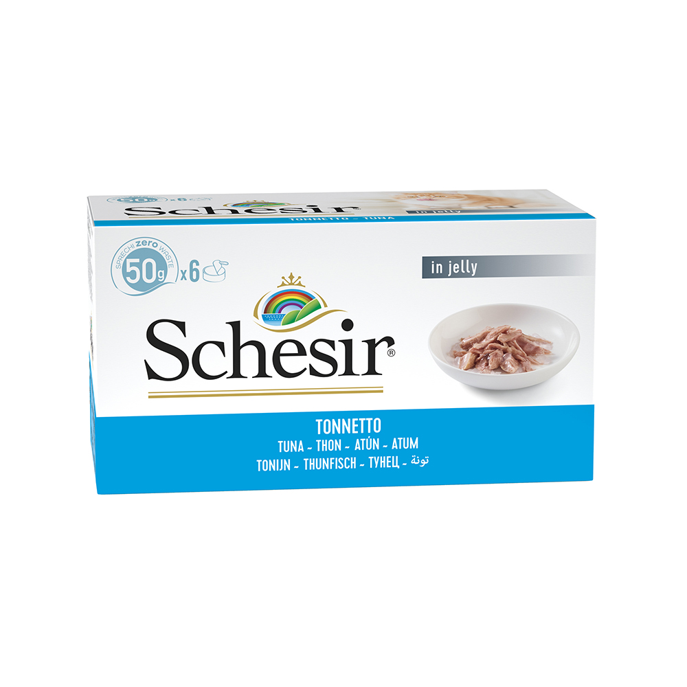 Schesir Piccole Razioni 6 x 50 g Umido per gatto - Tonnetto in Gelatina