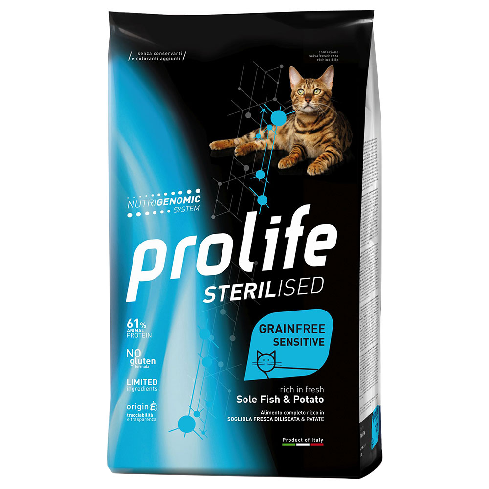 Prolife Cat Grain Free Sensitive Sterilized Sogliola & Patate - Set %: 2 x 7 kg