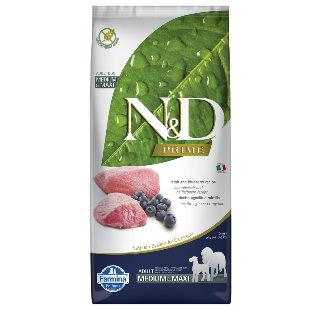 Farmina N&D Prime Adult Medium/Maxi Agnello e Mirtillo - 12 kg